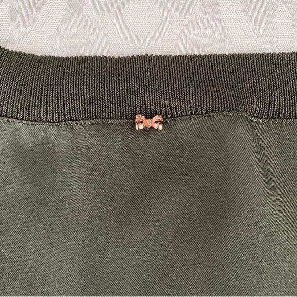 Ted Baker Samiey Ruched Side Satin Top, Green - Picture 7 of 12